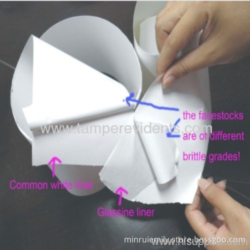 Eggshell Sticker Papers From China Factory,largest Manufacturer Of Destructible Vinyl,fragile Warranty Label Material 